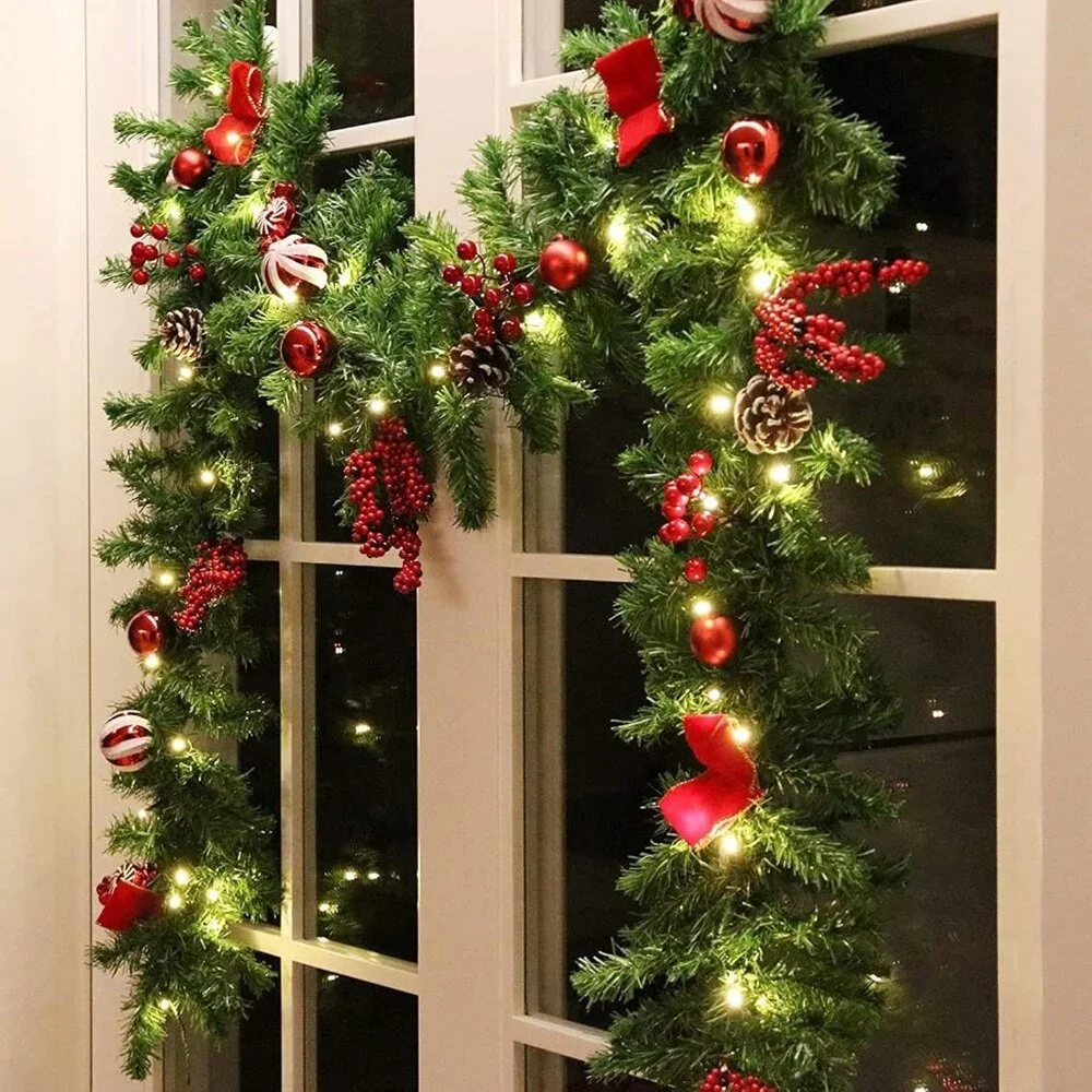 Versatile 9 FT LED Christmas Garland for Home & Garden - Festive Delight